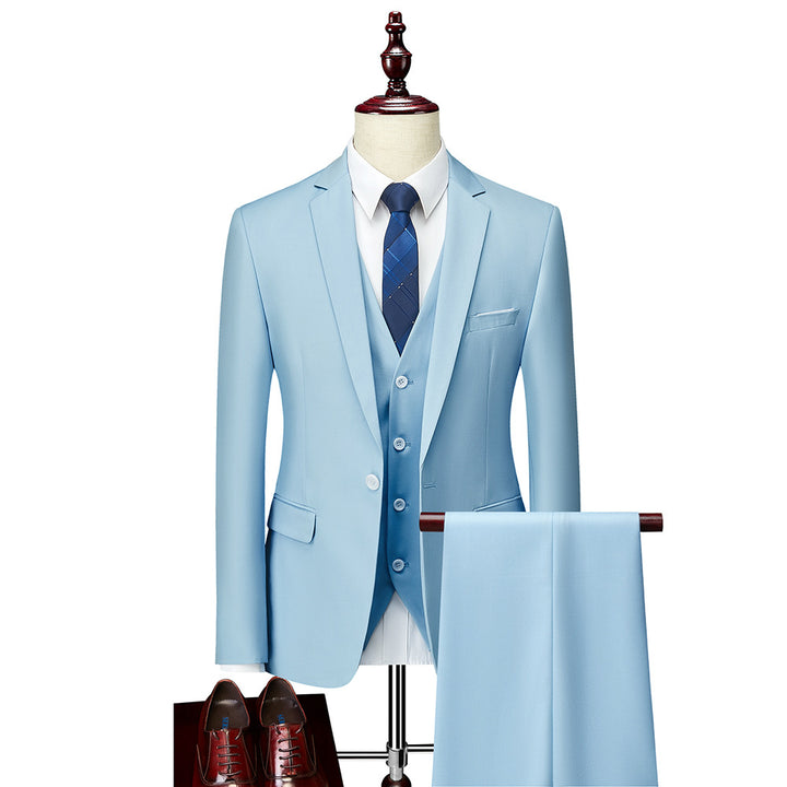 Herren Dreiteiliger Slim-Fit Businessanzug mit Weste und schmaler Silhouette Echo Archiv