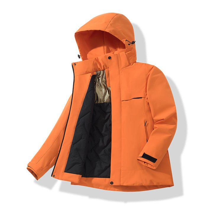 Herren Wasserabweisende Thermo-Parka mit Kapuze, gesteppter Innenseite & verdecktem Reißverschluss Echoarchiv