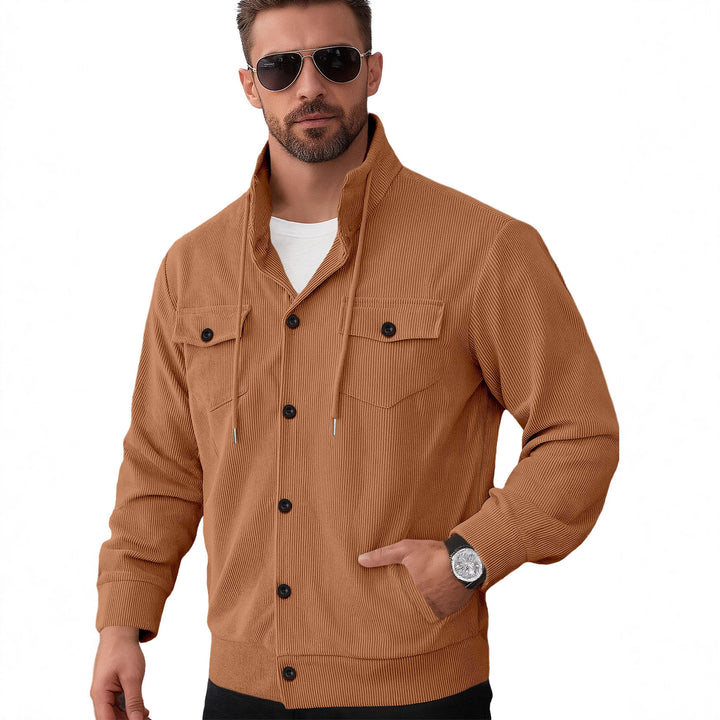 Herren lässiger Steppjacke mit Kapuze Echoarchiv