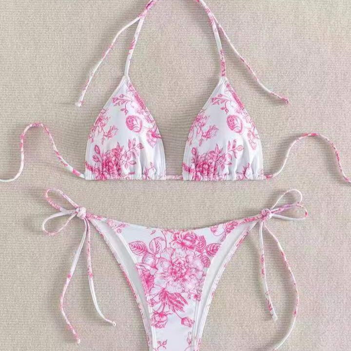 Damen Elegantes Triangel-Bikini-Set mit herausnehmbaren Polstern Echo Archiv