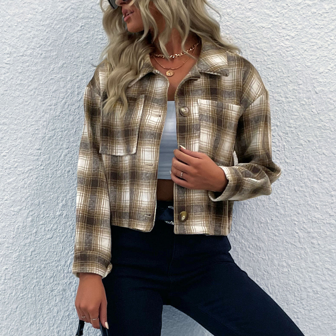 Damen Karierte Bomberjacke Echo Archiv