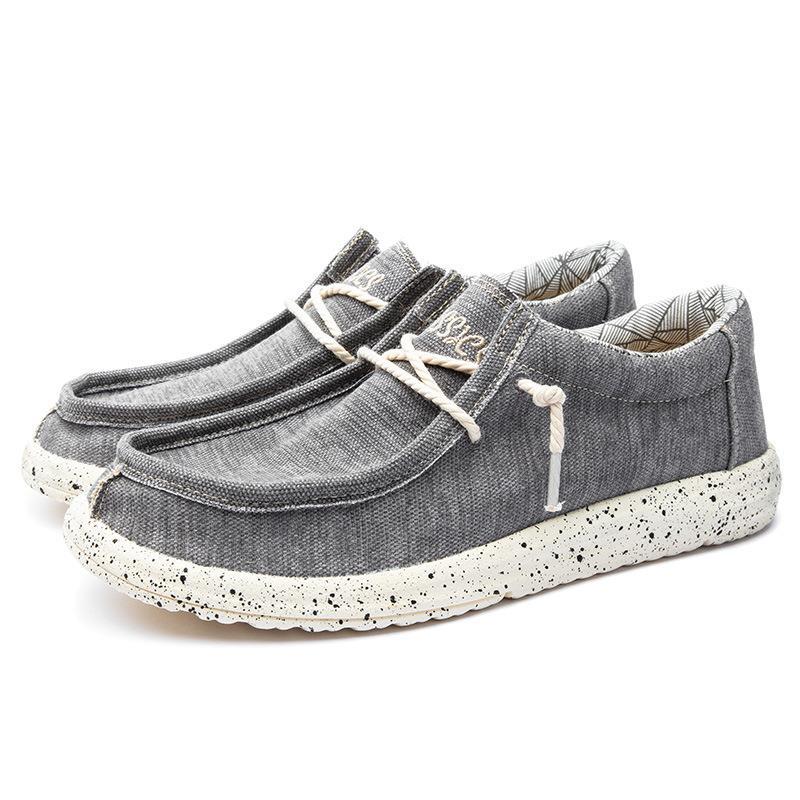 Herren nan lässiger Mokassin-Sneaker aus Jeansstoff mit elastischer Tau-Schnürung und gepolsterter Komfortsohle Echo Archiv