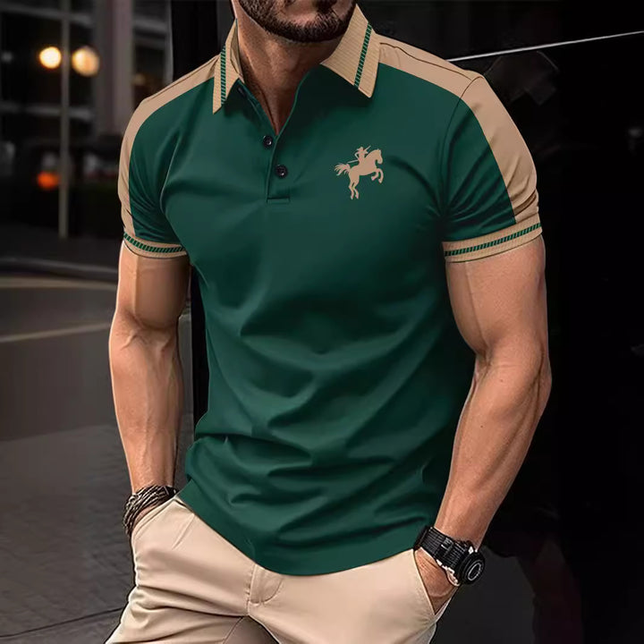 Herren modisches Kurzarm-Polohemd mit stylischem Farbkontrast und hochwertigem Material Echoarchiv