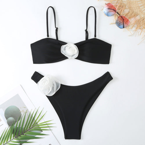 Damen Bikini-Set mit verspieltem Blumendetail und schickem Wickel-Design Echo Archiv