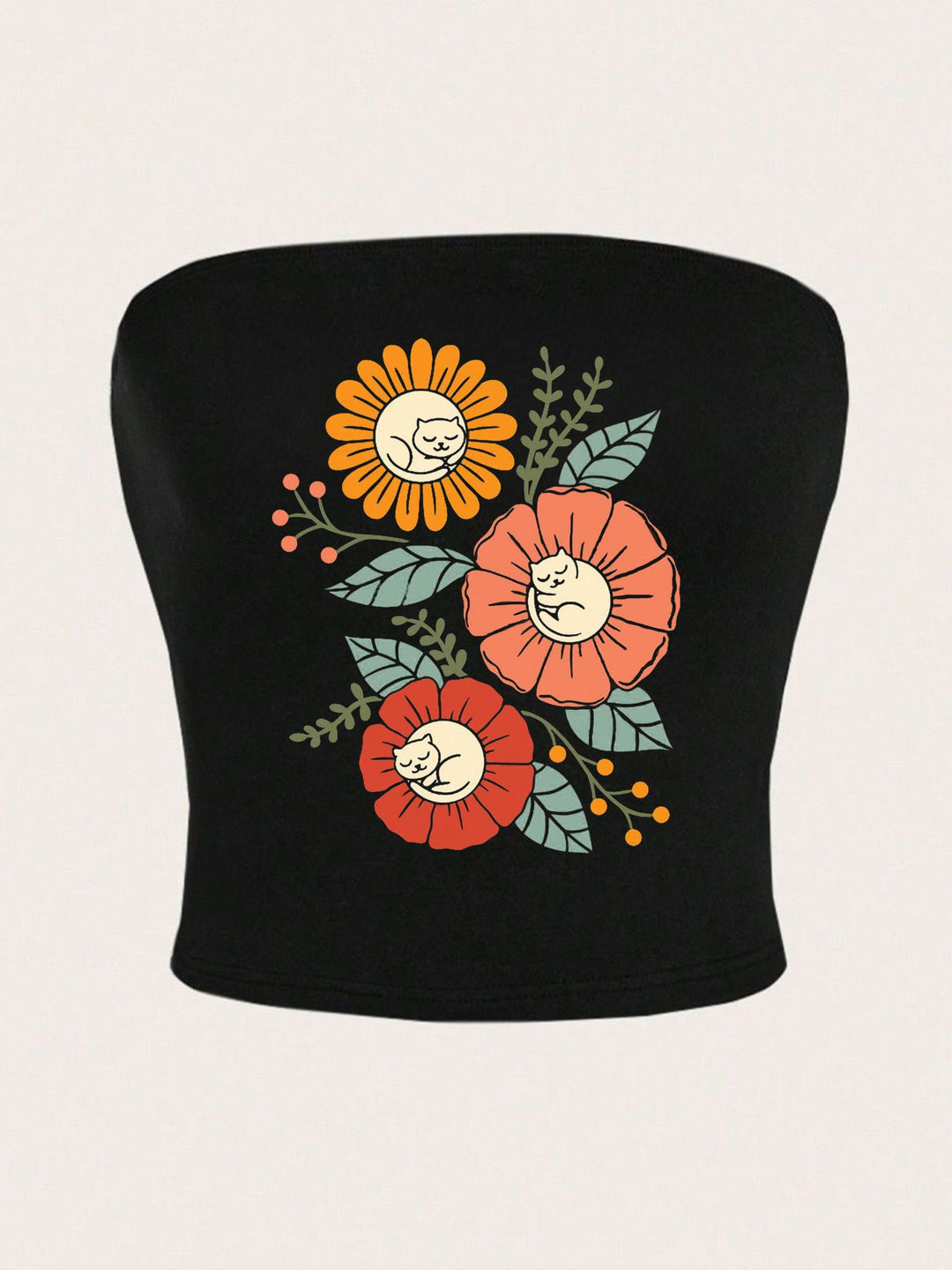 Damen Bandeau-Top mit auffälligem Statement-Aufdruck Echo Archiv