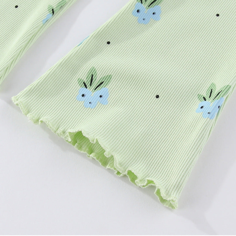 Mädchen Flared Leggings mit buntem Blumenmuster Echo Archiv