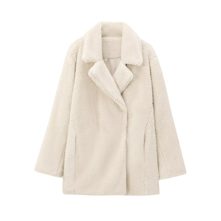 Damen Oversize Teddy‑Mantel aus Kunstfell mit Reverskragen und kastiger Silhouette Echo Archiv