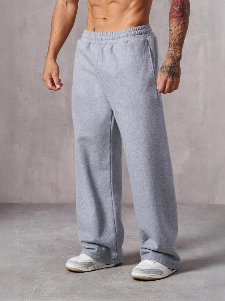 Herren Baggy Jogginghose mit elastischem Bund und seitlichen Taschen – Sorevano