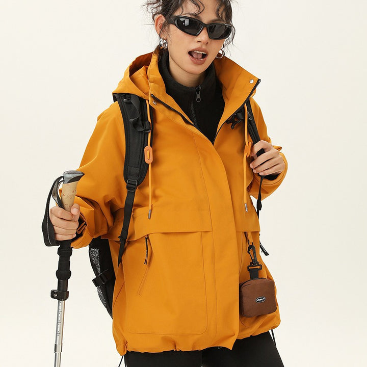 Damen Kapuzen-Utility-Parka mit wasserdichter Membran, großen Fronttaschen & verstellbarem Saum Echo Archiv