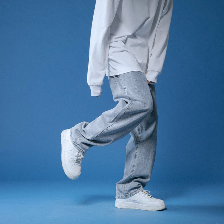 Herren lockere Denim-JEchoarchivns im Vintage-Stil mit hoher Taille Echoarchiv