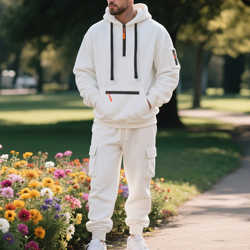 Herren sportliches Hoodie und Bundhose Set mit praktischen Taschen Echoarchiv
