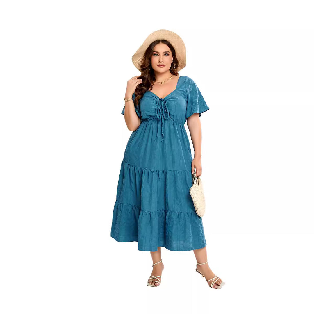 Damen Sommerliches Midikleid mit schmeichelndem Taillenzug und luftigen Ärmeln Echo Archiv