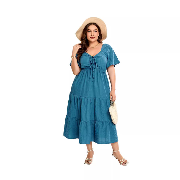 Damen Sommerliches Midikleid mit schmeichelndem Taillenzug und luftigen Ärmeln Echo Archiv
