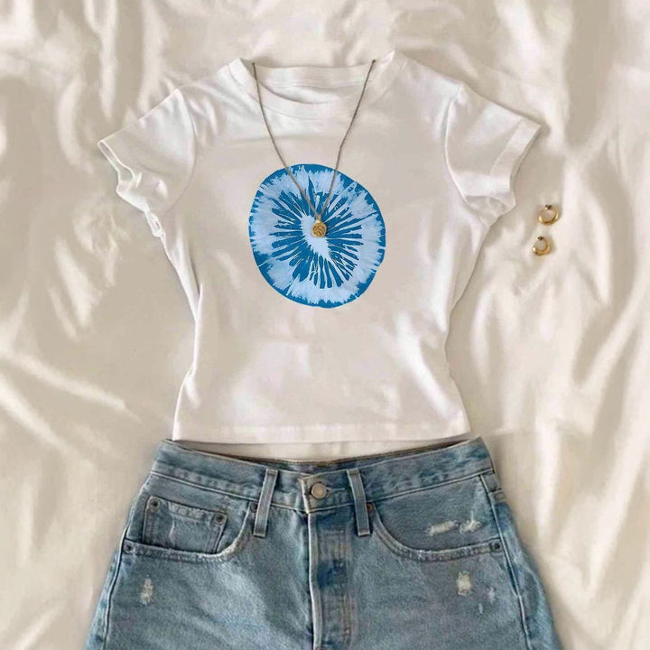 Damen T-Shirt mit kreativem grafischen Design und urbanem Statement Echo Archiv
