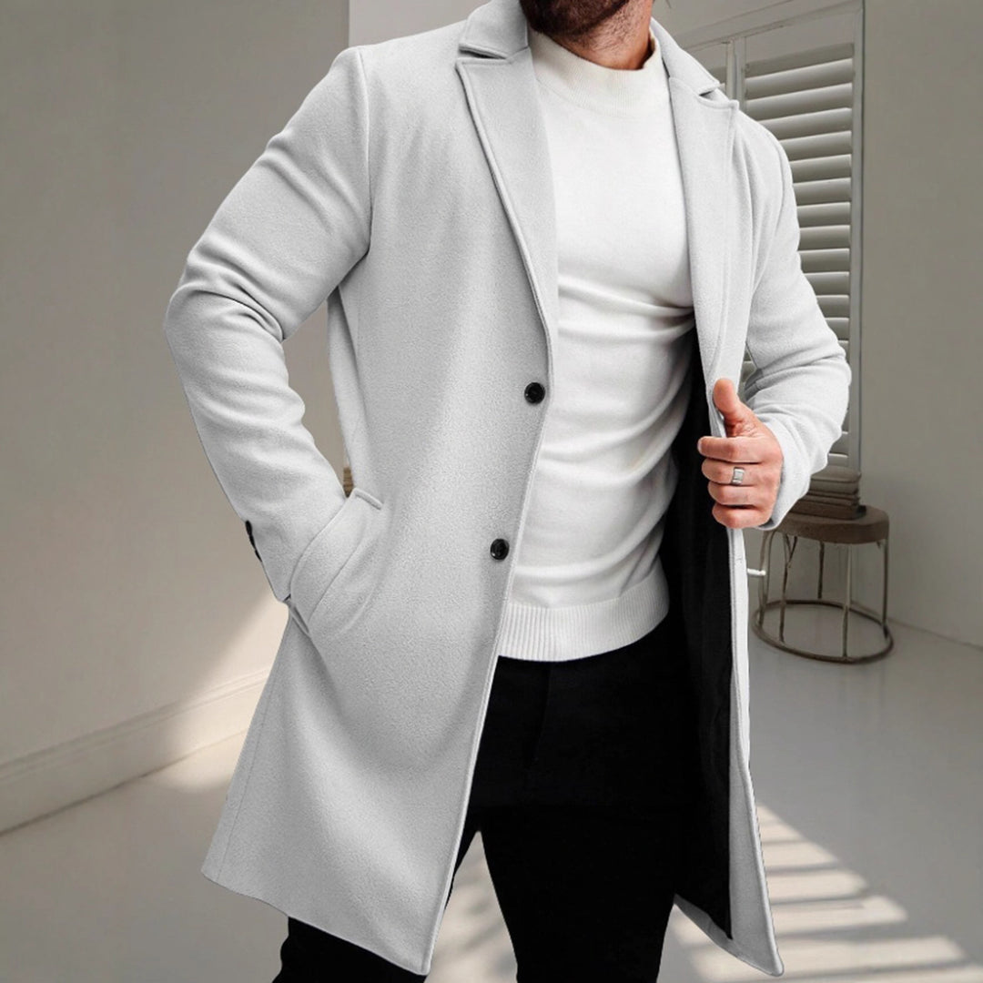 Herren eleganter Wollmantel mit schmaler Silhouette Echoarchiv
