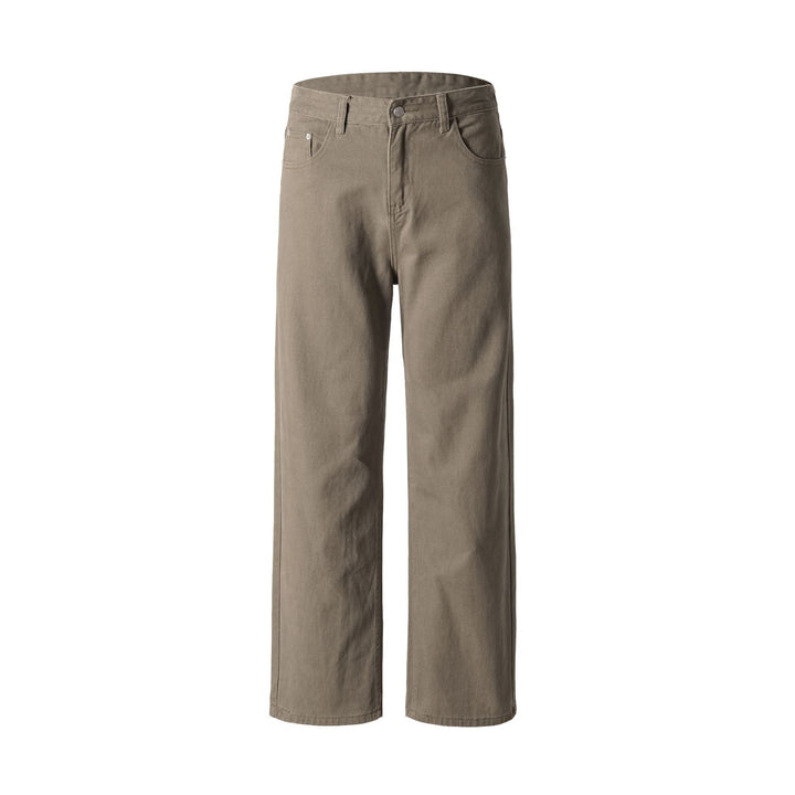 Herren Weite Baumwoll-Jeans mit hohem Bund und Five-Pocket-Design Echoarchiv