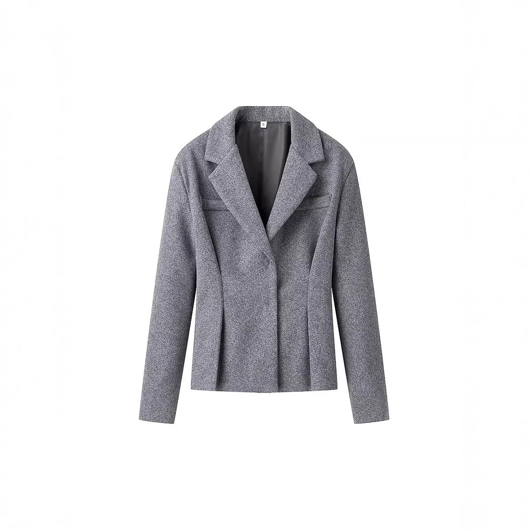 Damen Elegantes Wollmix-Kostüm mit tailliertem Kurzblazer und ausgestelltem Midirock Echo Archiv