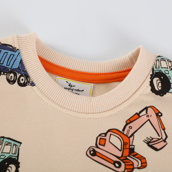 Unisex Sweatshirt mit bunten Baustellenfahrzeugen Echo Archiv