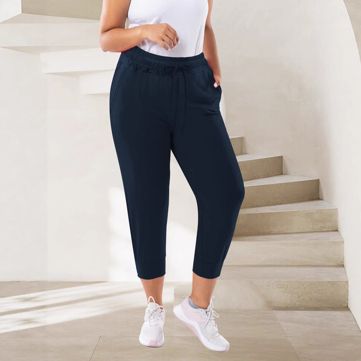Damen Atmungsaktive Ankle-Joggerhose mit Kordelzug und Eingrifftaschen echoarchiv-