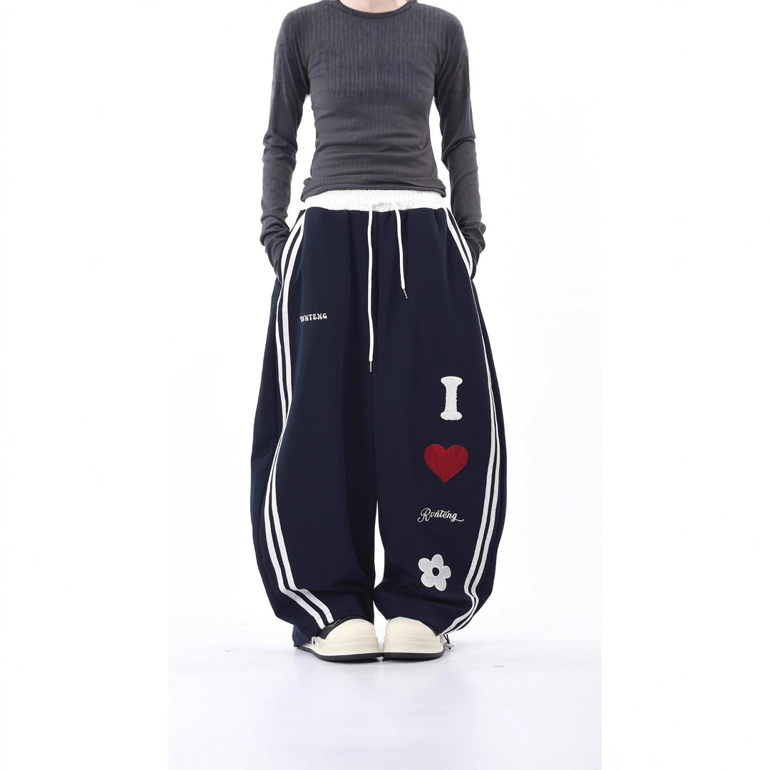 Damen Lässige Sporthose mit einzigartigen Stickereien Echoarchiv