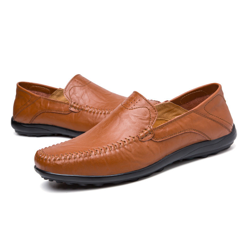 Herren Lederloafer im Mokassin-Stil mit handgenähter Ziernaht, elastischen Seiteneinsätzen und rutschfester Gummilaufsohle Echo Archiv