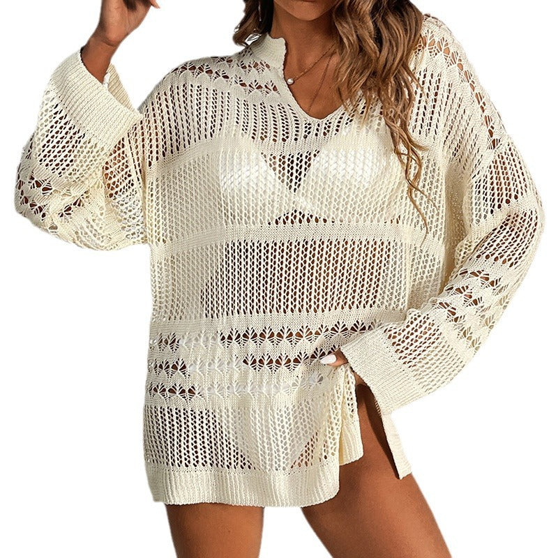 Damen moderner Strickpullover mit transparentem Design Echo Archiv
