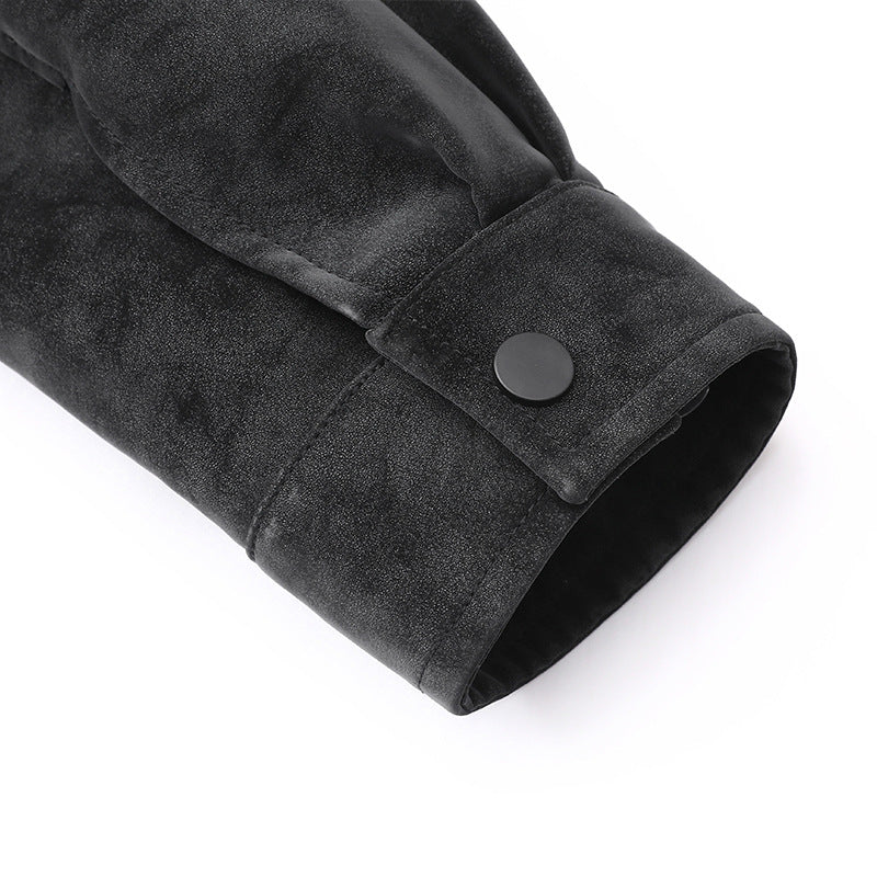 Herren Modische Kunstlederjacke mit praktischen Taschen Echo Archiv
