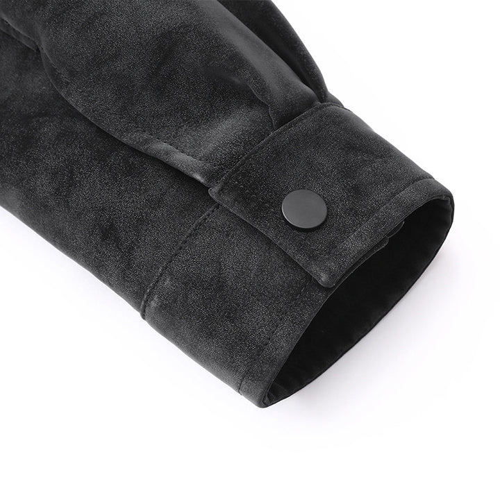 Herren Modische Kunstlederjacke mit praktischen Taschen Echo Archiv