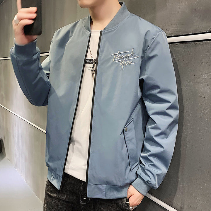 Herren sportliche Bomberjacke mit eleganter Stickerei Echoarchiv