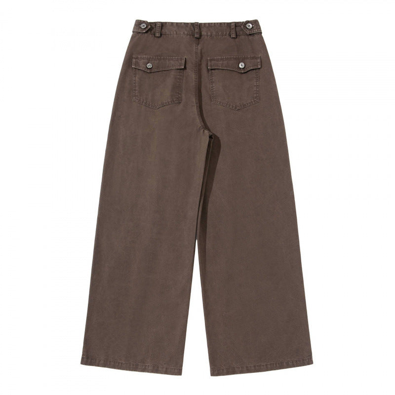 Damen Weite Bundfalten-Hose mit hoher Taille und weitem Bein Echo Archiv