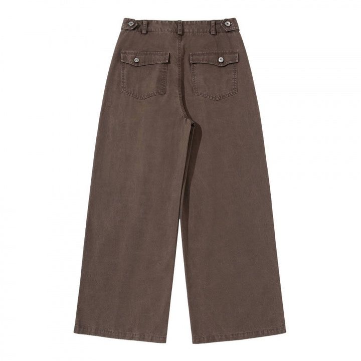 Damen Weite Bundfalten-Hose mit hoher Taille und weitem Bein Echo Archiv