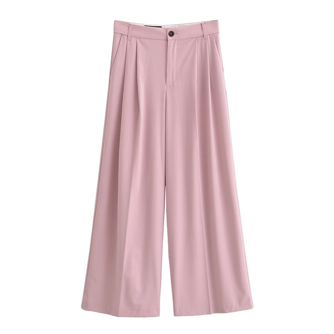 Damen elegante weite Hosen mit hoher Taille und Faltenwurf Echo Archiv