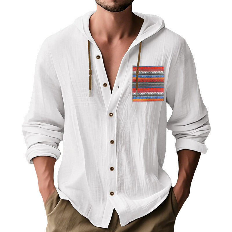 Herren lässige Shirtjacke mit Kapuze Echoarchiv