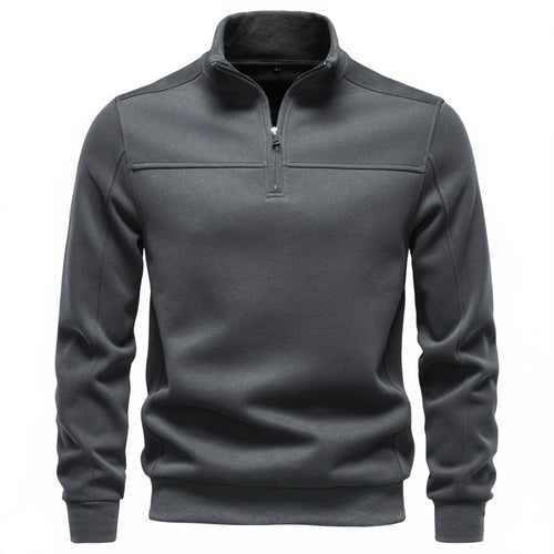 Herren Hochkragen-Sweatshirt mit Halbreißverschluss und Thermofleece-Innenfutter Echoarchiv