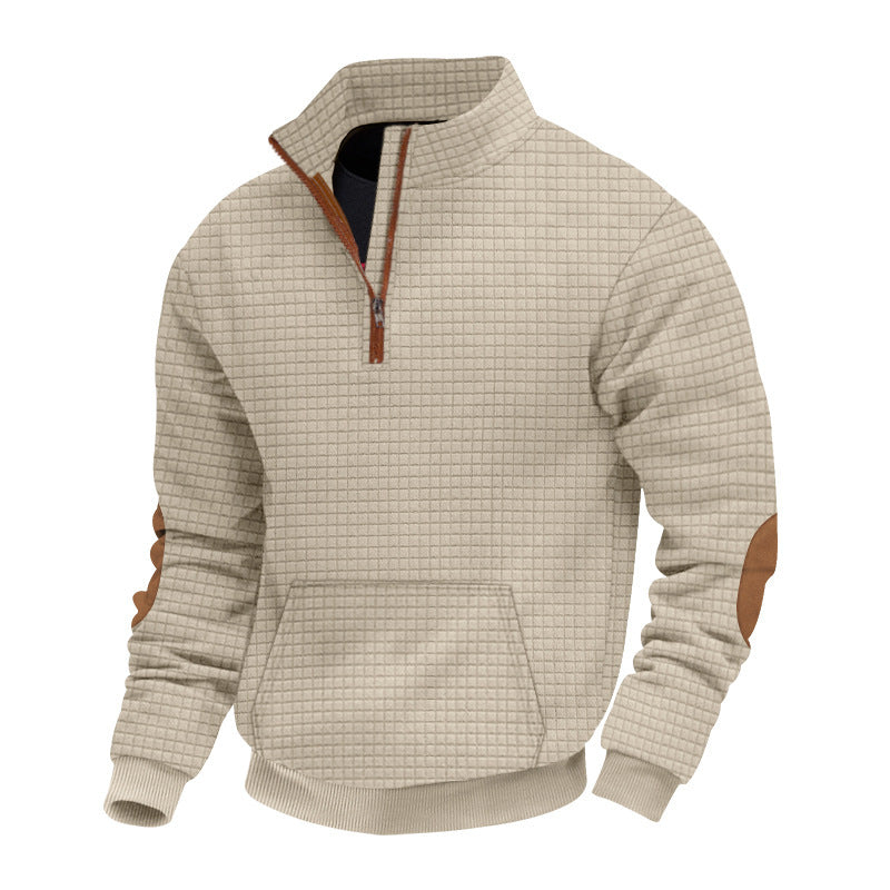 Herren modischer Fleecepullover mit Stehkragen und praktischem Reißverschluss Echoarchiv