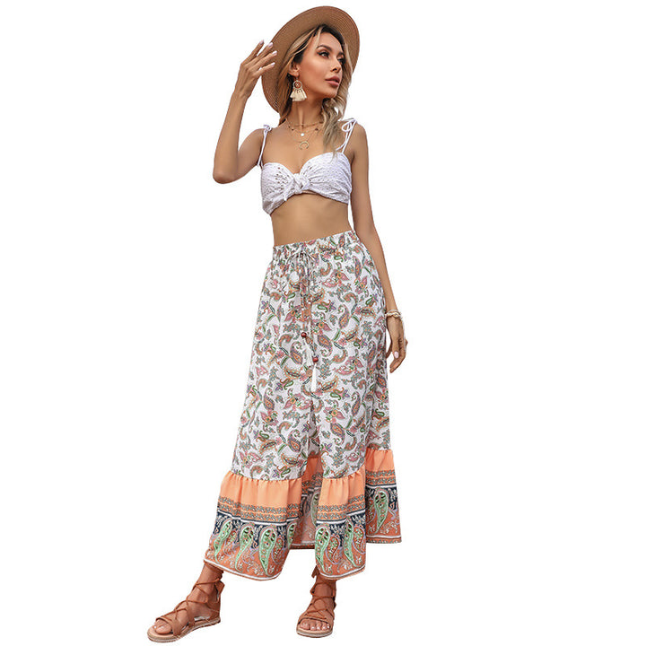 Damen Maxi-Rock mit buntem Paisleymuster Echo Archiv