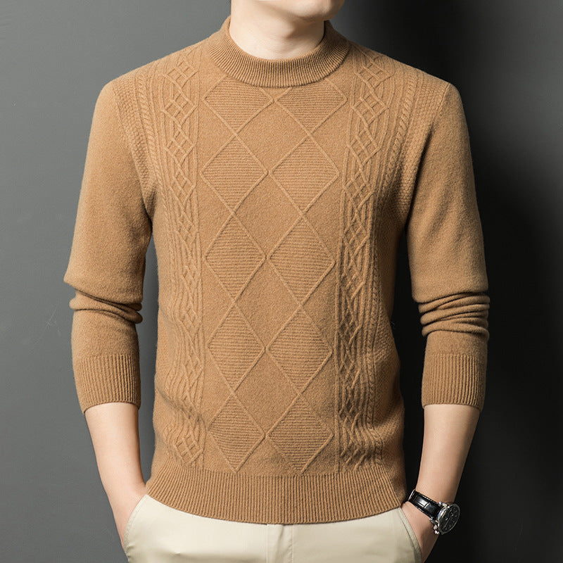 Herren hochwertiger Strickpullover mit diamantartigem Muster Echoarchiv