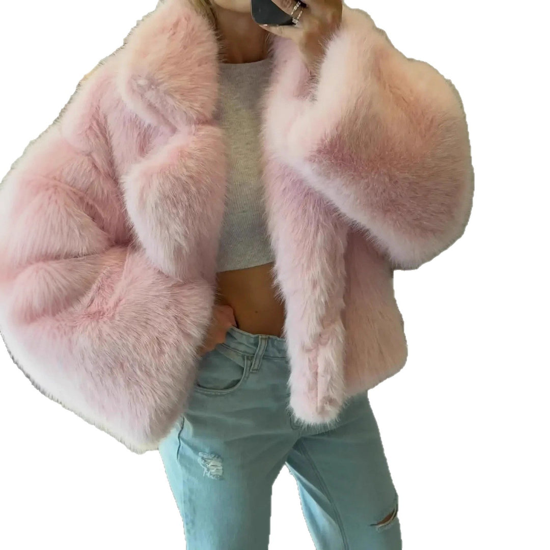 Damen Cropped Kunstpelz-Bomber mit voluminösem Hochflor Echo Archiv