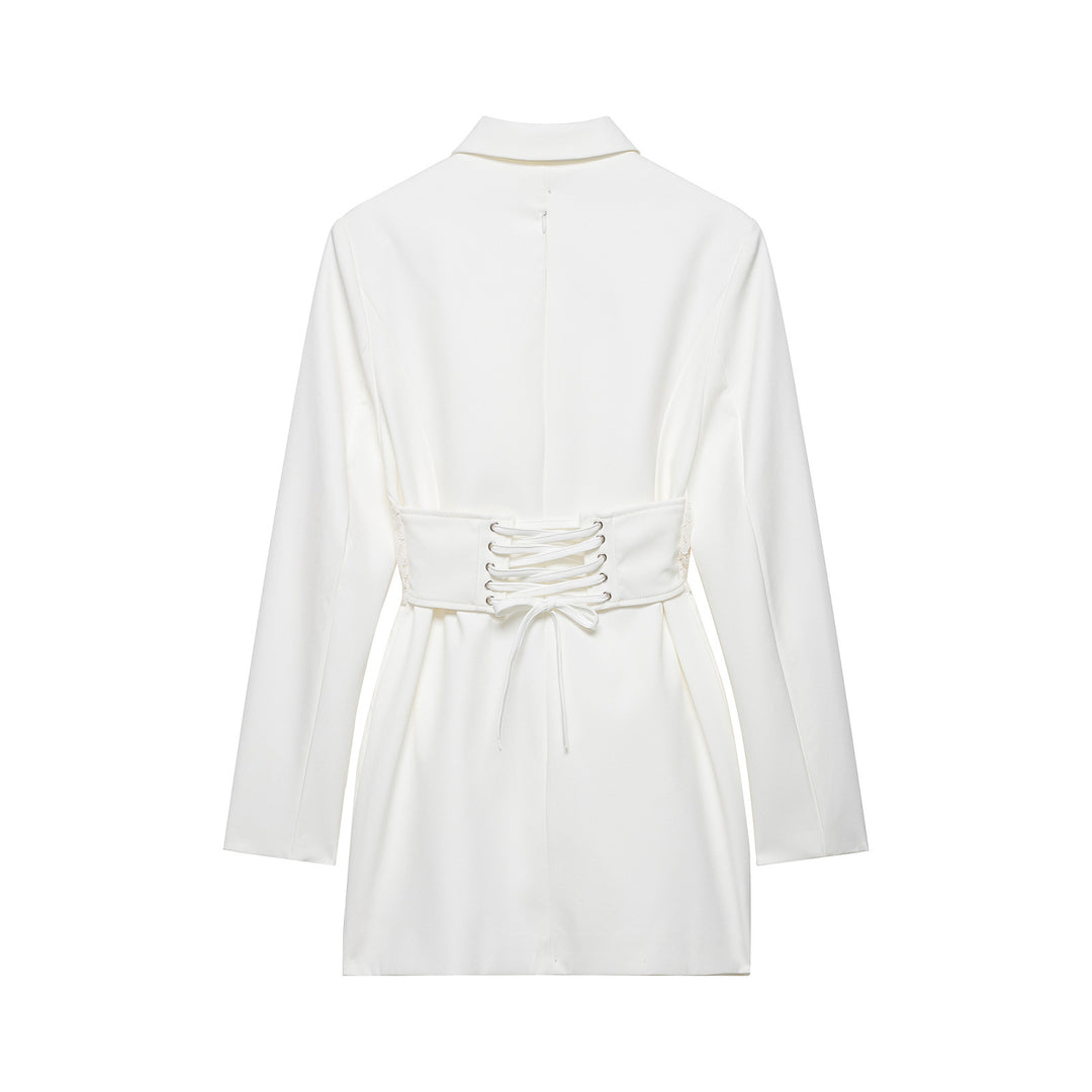 Damen Tailliertes Blazerkleid mit eingearbeiteter Spitzen‑Korsage Echo Archiv