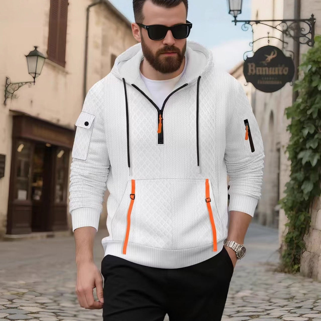 Herren sportlicher Kapuzenpullover mit innovativem Strukturdesign Echoarchiv