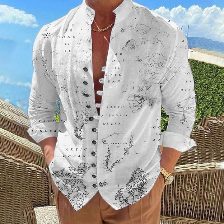 Herren Hemd im Weltkarten-Design Echoarchiv