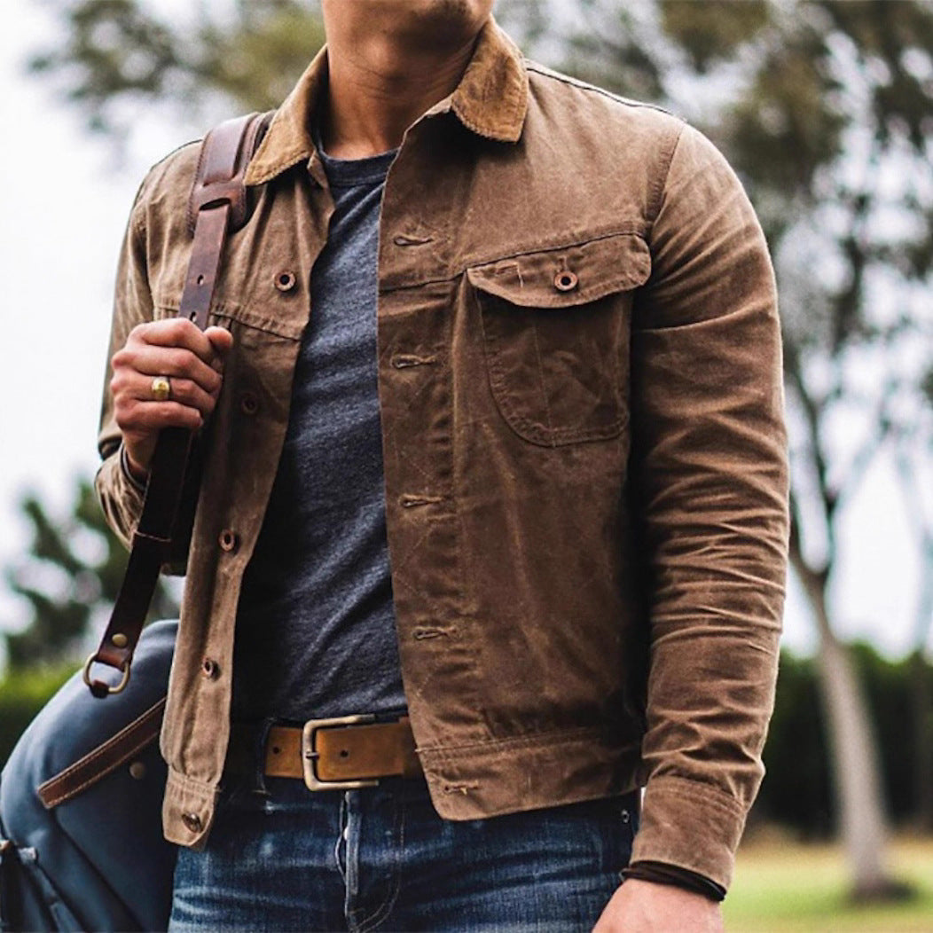Herren Baumwolljacke mit praktischen Taschen und Echoarchivrnem Schnitt Echoarchiv