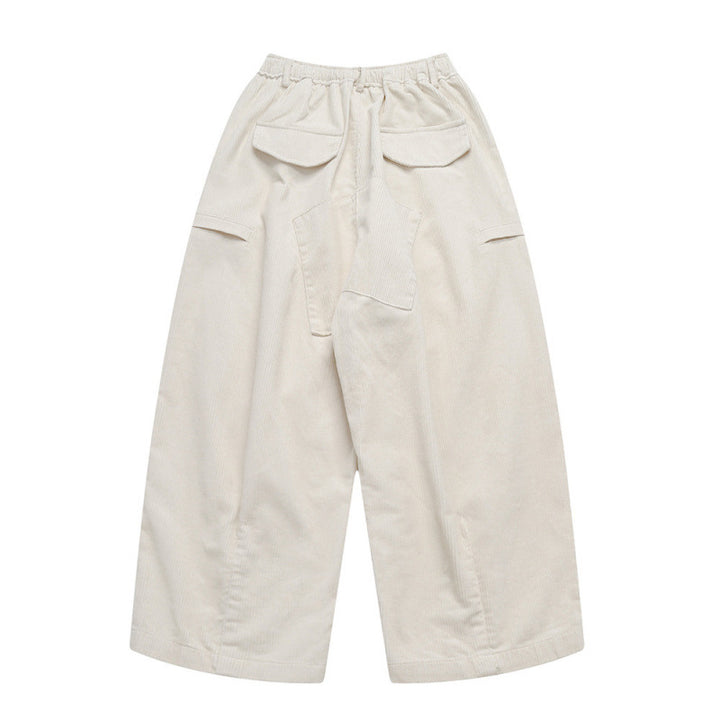 Damen Weite hochtaillierte Cordhose im Culotte‑Schnitt mit Tunnelzug und aufgesetzten Taschen Echo Archiv