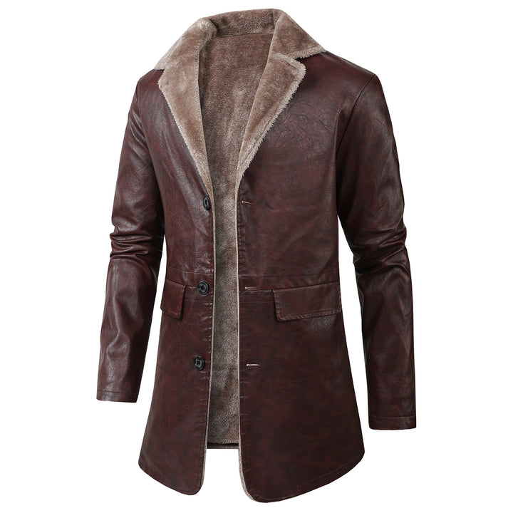 Herren Elegante Kunstlederjacke mit Fleece-Futter Echo Archiv
