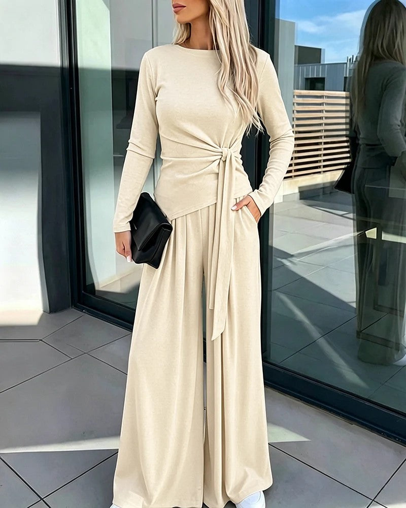 Damen Elegantes Wickeloberteil mit weitem Hosen Echo Archiv