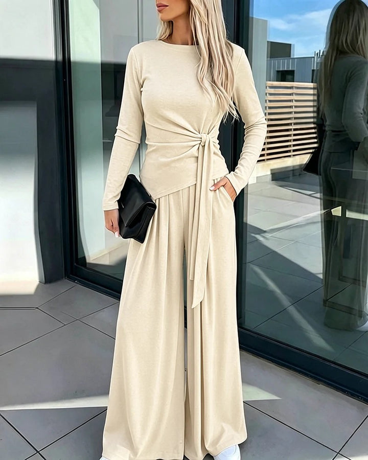 Damen Elegantes Wickeloberteil mit weitem Hosen Echo Archiv