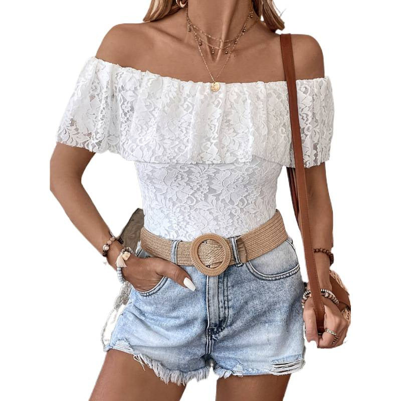 Damen Off-Shoulder Spitzenbluse Echo Archiv