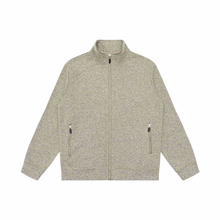 Damen Zipjacke aus meliertem Teddy-Fleece mit Stehkragen und Reißverschlusstaschen Echoarchiv