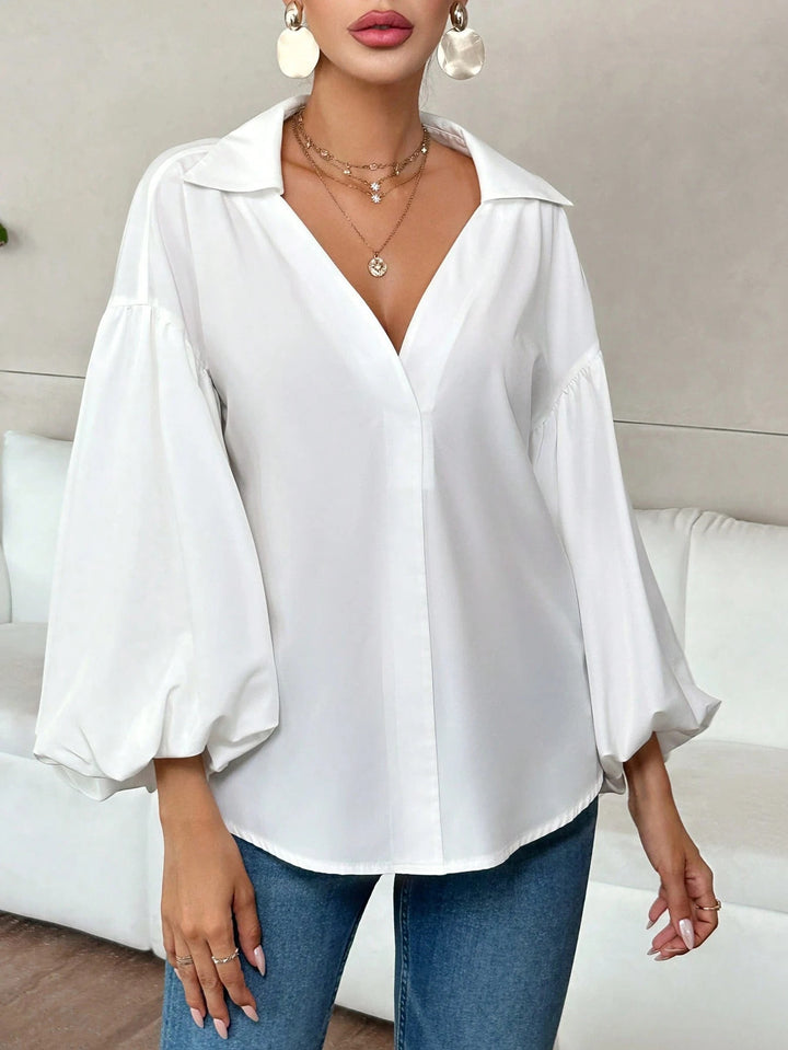 Damen Oversize-Bluse mit voluminösen Puffärmeln und Punktmuster Echo Archiv