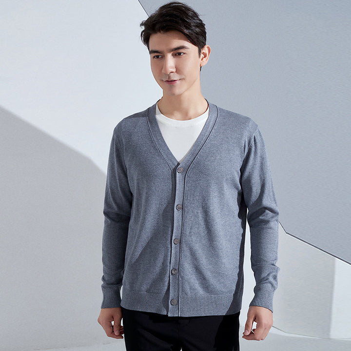 Herren Leichter Feinstrick-Cardigan mit V‑Ausschnitt und Business‑Silhouette Echoarchiv